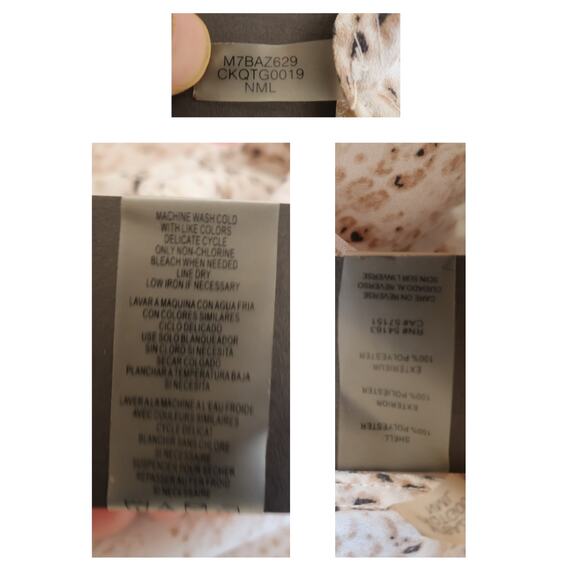 Calvin Klein Peach & Snakeskin Print Bias Blouse Lagenlook Soft Girl Sz XL - Picture 4 of 9